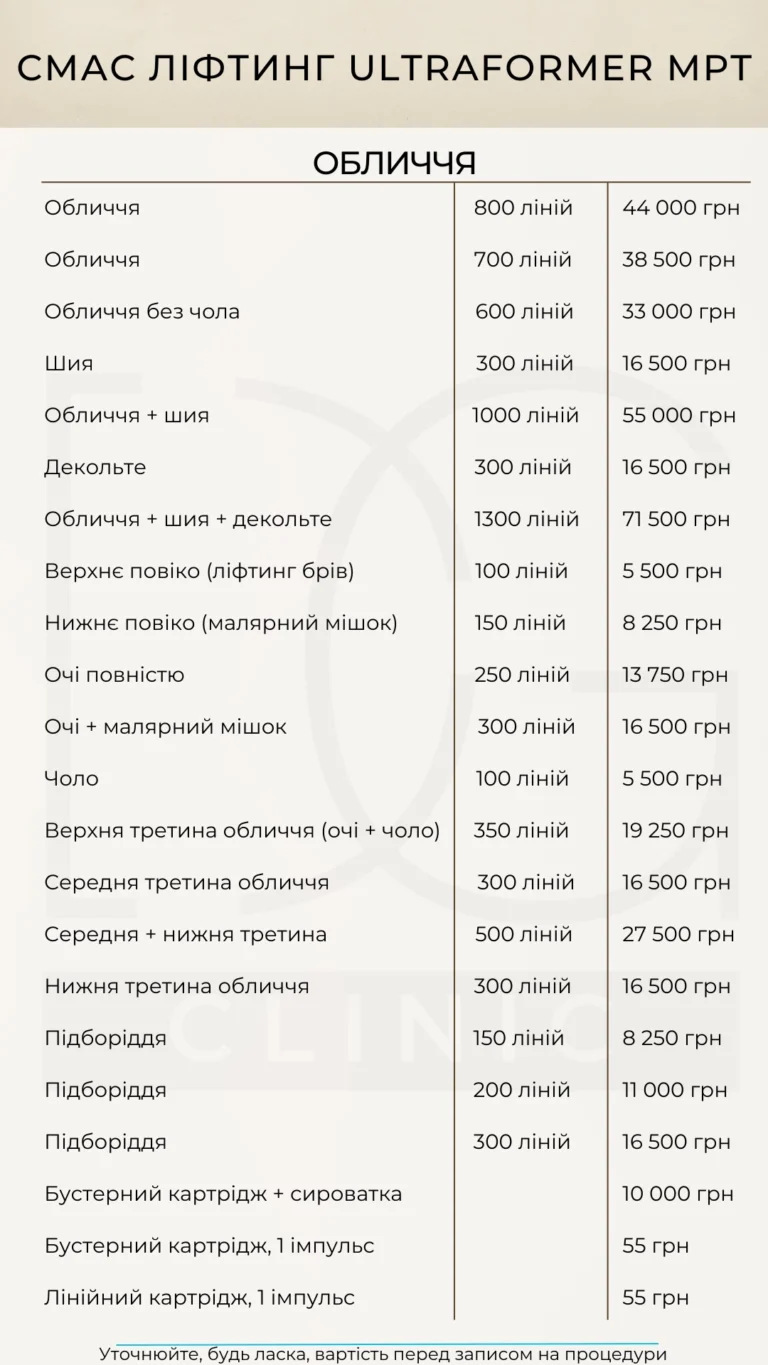 SMAS-лифтинг лица Ultraformer MPT в Киеве